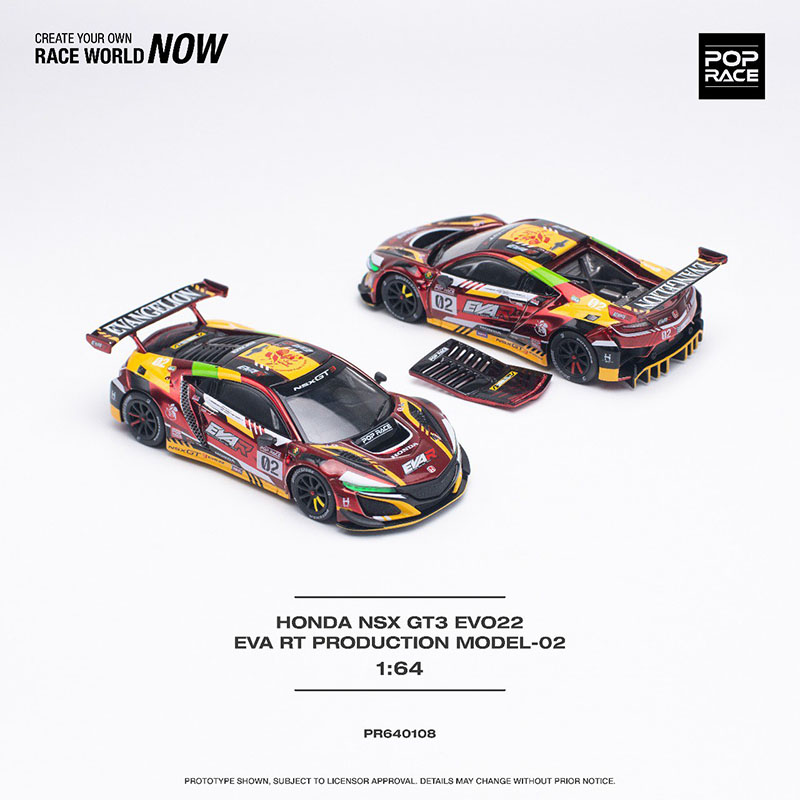 POP RACE 1/64 HONDA NSX GT3 EVO22 EVA RT PRODUCTION MODEL-02 / *FREE USA SHIPPING