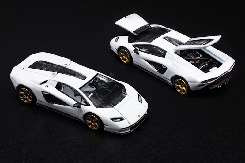 POP RACE 1/64 LAMBORGHINI COUNTACH LPI 800-4 WHITE BIANCO SIDERALE / *FREE USA SHIPPING