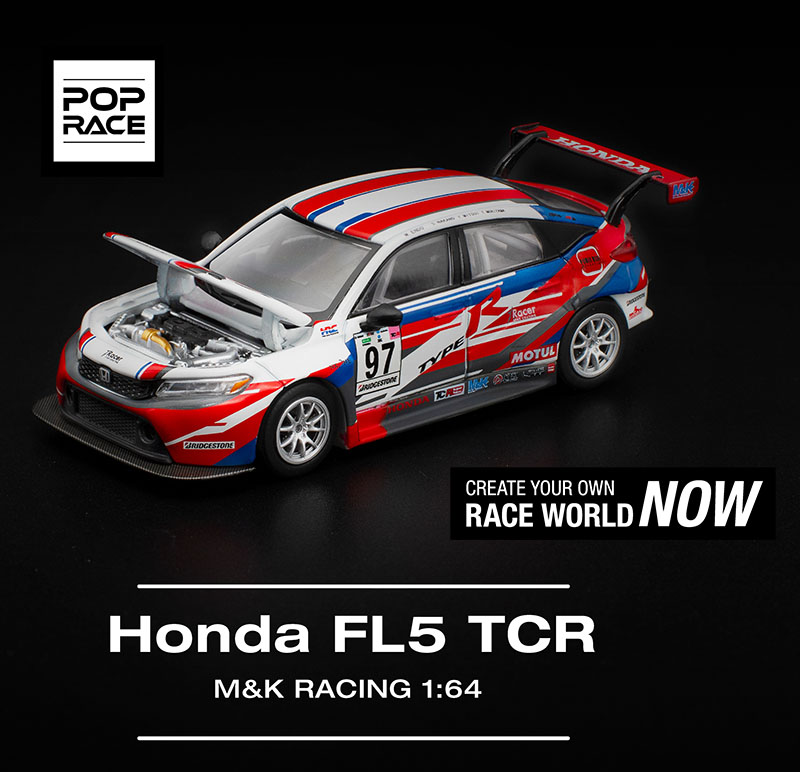 POP RACE 1/64 HONDA CIVIC TYPE-R (FL5) TCR M&K RACING / *FREE USA SHIPPING