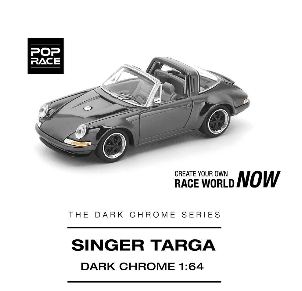 POP RACE 1/64 SINGER TARGA DARK CHROME / *FREE USA SHIPPING