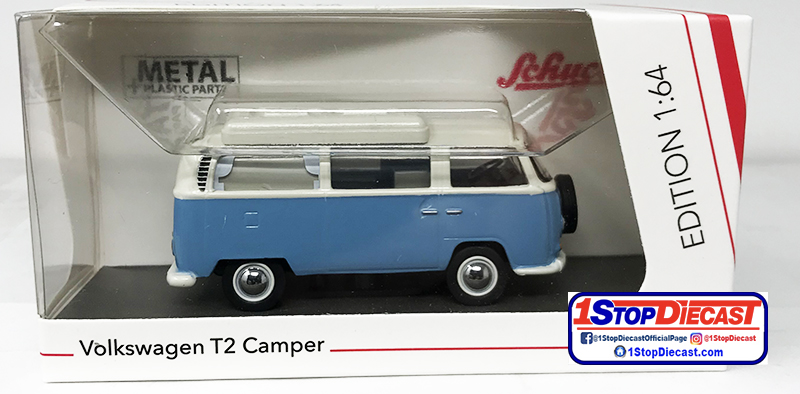 SCHUCO 1/64 VW T2 CAMPER BLUE AND WHITE  / HOBBY EXCLUSIVE / *FREE USA SHIPPING