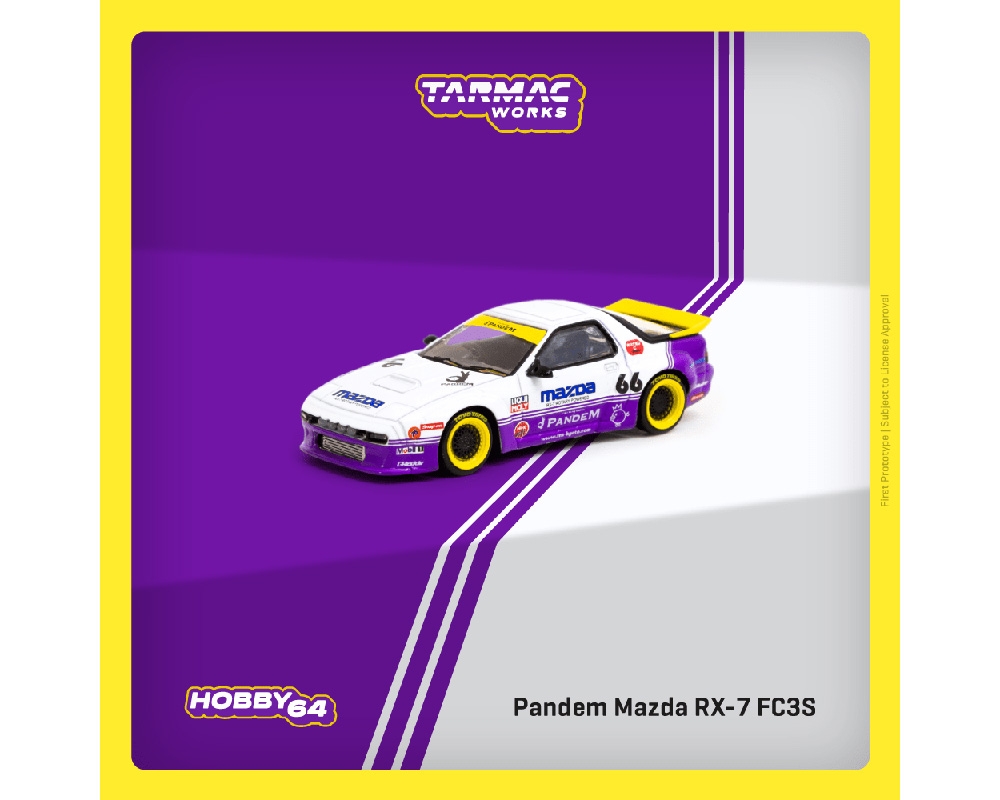 TARMAC 1/64 PANDEM MAZDA RX-7 FC3S WHITE PURPLE/ *FREE SHIPPING