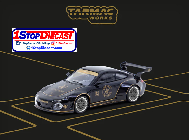 TARMAC WORKS 1/64 OLD & NEW PORSCHE 997 JPS BLACK W/ CONTAINER  / *FREE USA SHIPPING