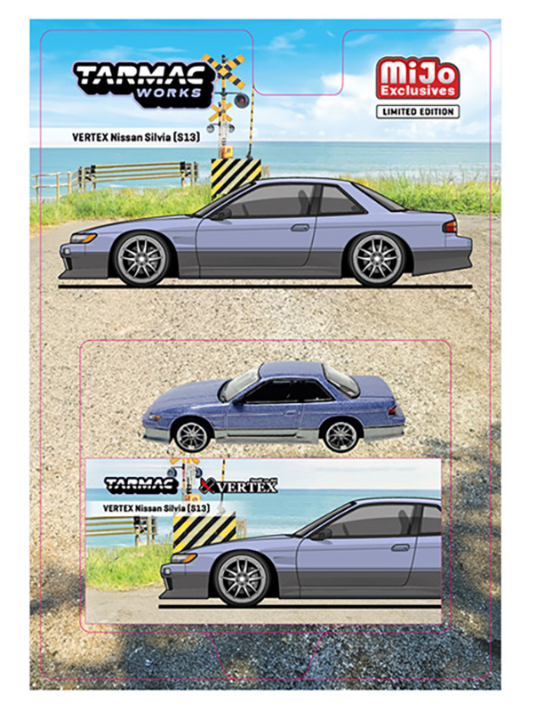 TARMAC 1/64 VERTEX  NISSAN SILVIA S13 BLUE / GRAY  / *FREE USA SHIPPING