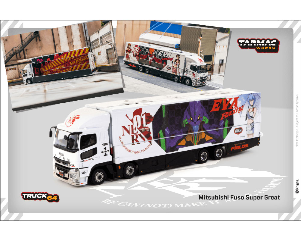 TARMAC 1/64 MITSUBISHI FUSO SUPER GREAT EVA RACING TRANSPORT / *FREE USA SHIPPING