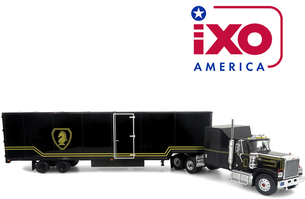 IXO 1/64 GMC GENERAL WITH BLACK AND GOLD TRAILER / FREE USA SHIPPING*