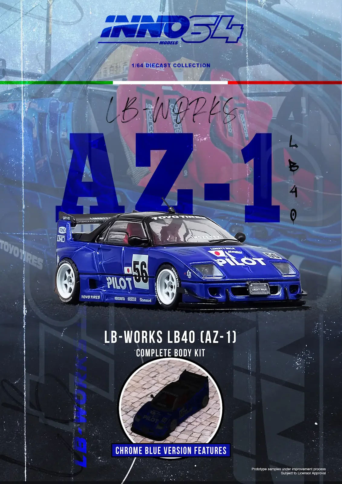 INNO64 1/64 LIBERTY WALK MAZDA AZ-1 LB40 PILOT / *FREE USA SHIPPING
