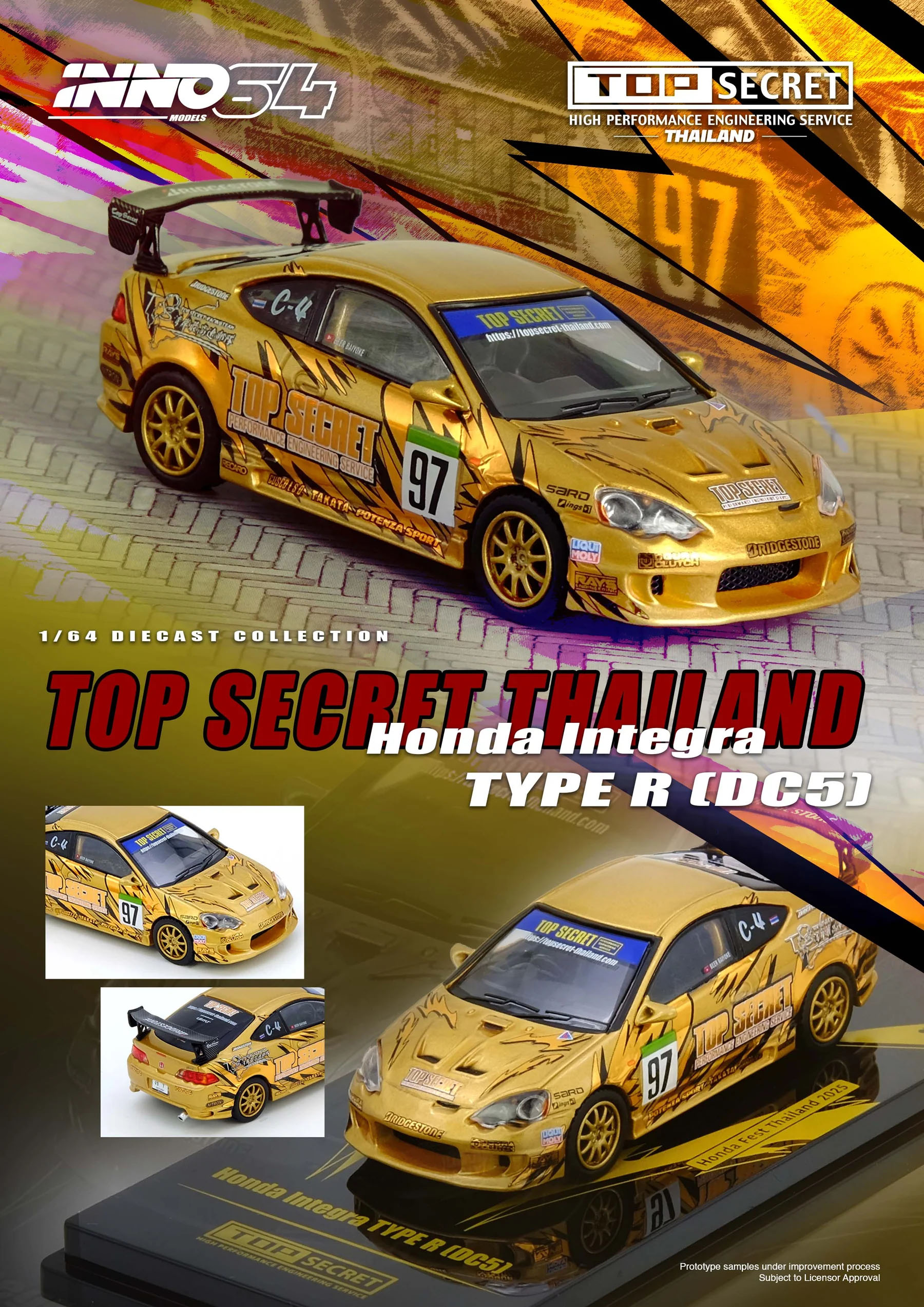 INNO64 1/64 HONDA INTEGRA TYPE R TOP SECRET THAILLAND HONDA FEST 2025 / *FREE USA SHIPPING