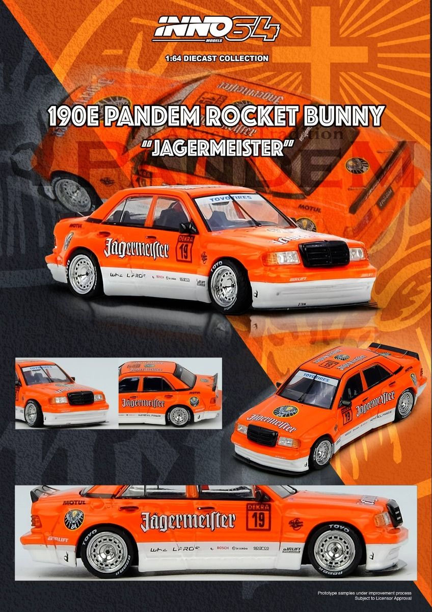 INNO64 1/64 PANDEM MERCEDES BENZ 190E JAGERMEISTER / *FREE USA SHIPPING