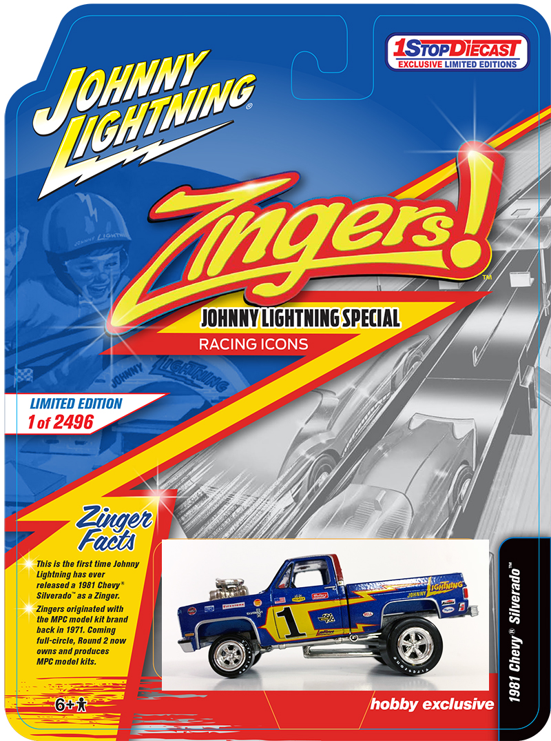 1 STOP LIMITEDS JOHNNY LIGHTNING ZINGER SQUAREBODY  71 500 / LIMITED TO 2496 / *FREE USA SHIPPING