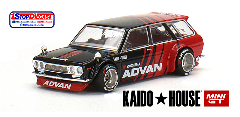 MINI GT 1/64 KAIDO HOUSE DATSUN 510 WAGON IN ADVAN LIVERY  / *FREE USA SHIPPING